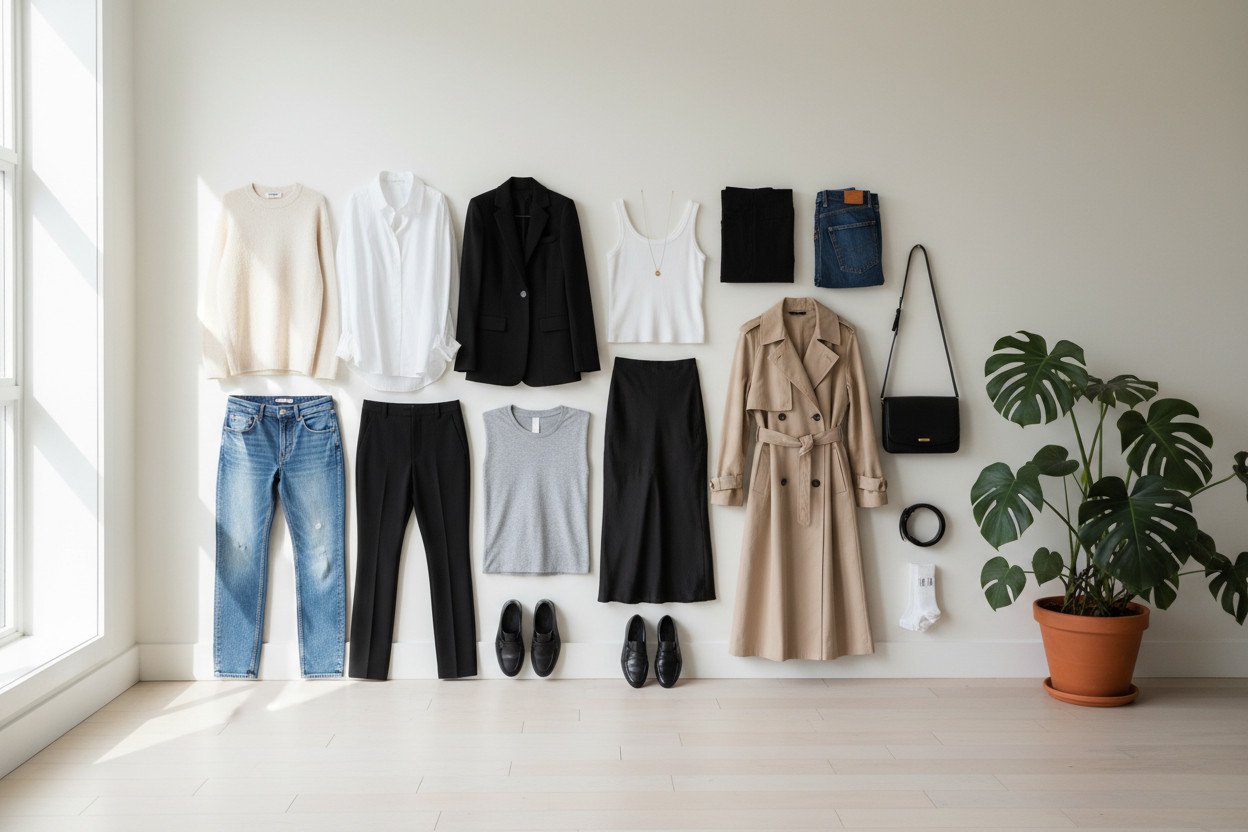 15 bazowych elementów szafy minimalisty — praktyczna lista