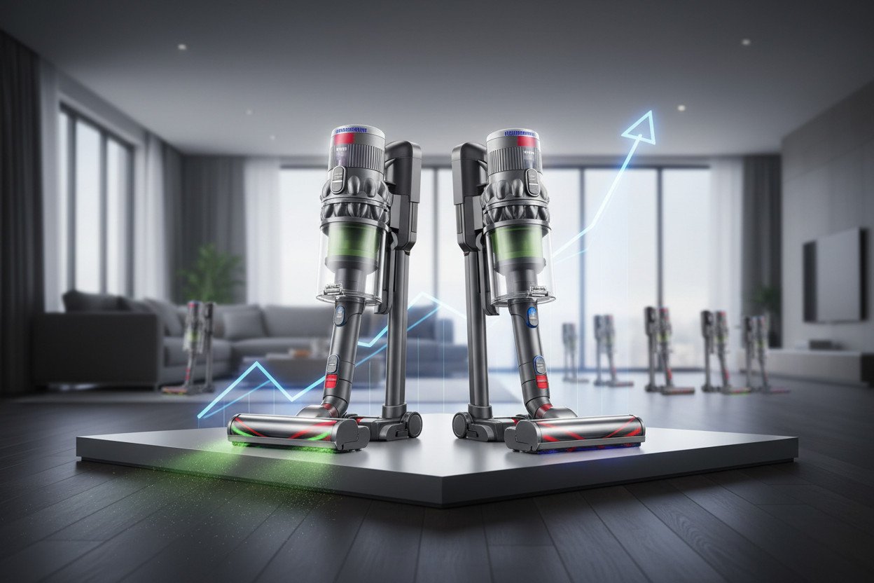 Dyson V15 Detect i Dyson V12 — liderzy z wyraźnym marginesem